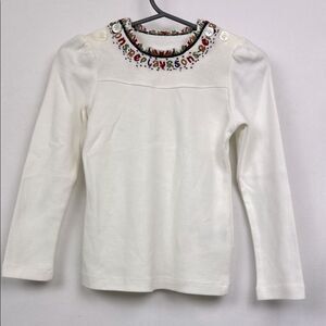 Replay &Sons ivory long sleeve knit top with embroidery size 24m NWOT